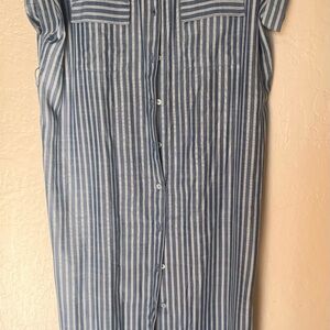 Max Studio Blue and White Striped Dress